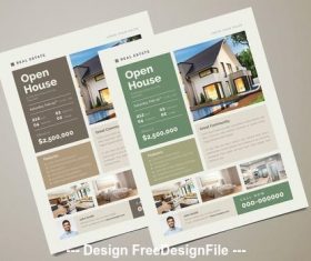 Green real estate flyer vector