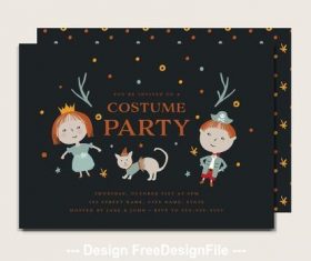 Halloween costume party with kids card vector