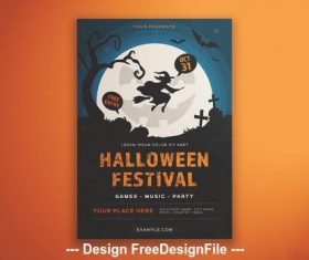 Halloween festival flyer illustrative vector