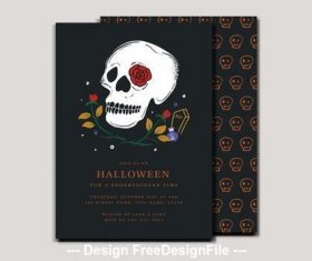 Halloween party invitation with skull vector