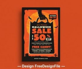 Halloween sale event flyer vector