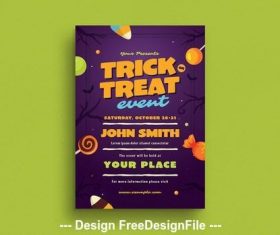 Halloween trick or treat flyer vector