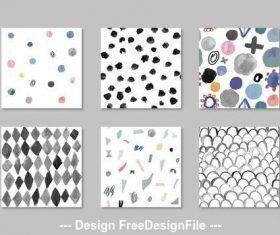 Hand painted abstract seamless patterns vector