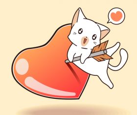 Hand painted cartoon valentines day vector