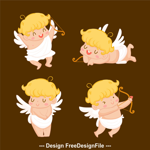 Happy angel cartoon illustration vector