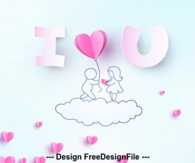 Happy couple valentines day card vector