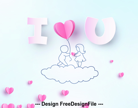 Happy couple valentines day card vector