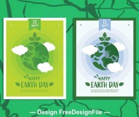 Happy earth day poster vector