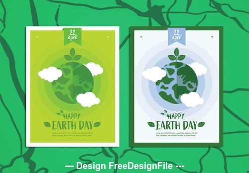 Happy earth day poster vector