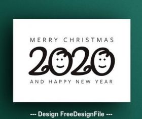 Happy new year card smiles vector