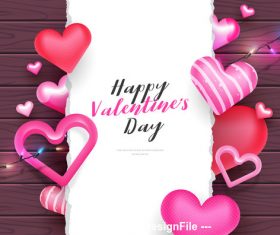 Heart and lantern decoration valentines day greeting card vector
