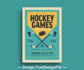 Hockey tournament flyer vector