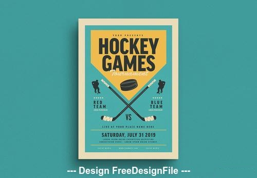 Hockey tournament flyer vector