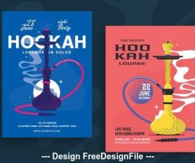 Hookah lounge poster vector