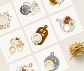 Icons non-dairy milk alternatives vector