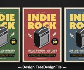 Indie rock music flyer vector