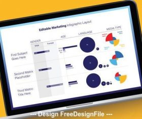 Infographic multiple graphs vector