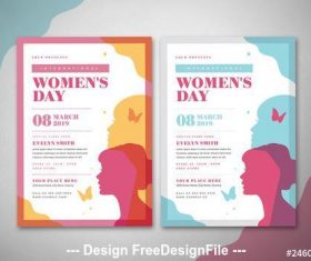 International womens day flyer cover vector