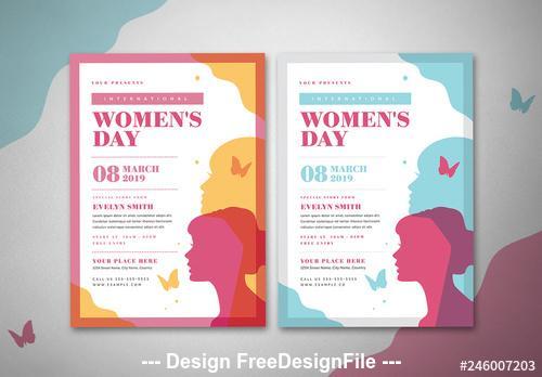 International womens day flyer cover vector