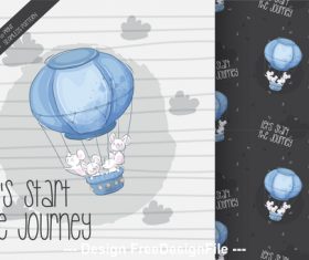 Journey background cartoon decorative pattern vector
