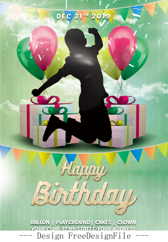 Kids Birthday Party Poster and Flyer PSD Template