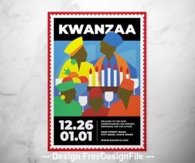Kwanzaa event flyer vector