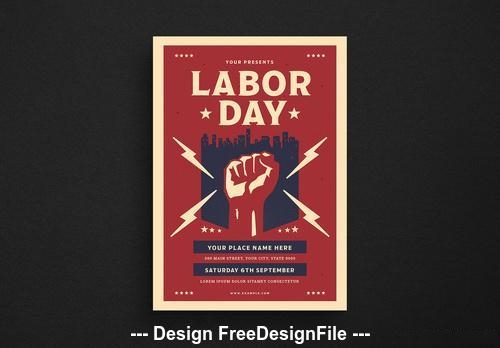 Labor day event flyer vector