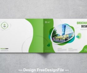 Landscape cover with green and blue elements vector