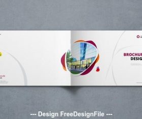 Landscape cover with orange and purple elements vector