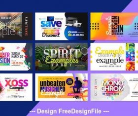 Landscape social media post layouts vector