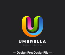 Letter U logo design 3D vector