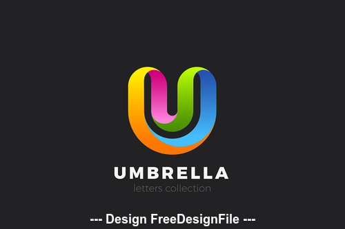 Letter U logo design 3D vector