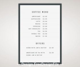 Letter board coffee menu vector