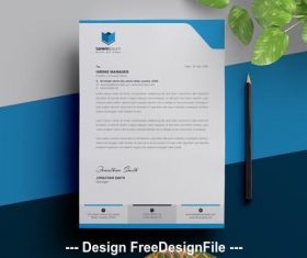 Letterhead layout with cyan vector