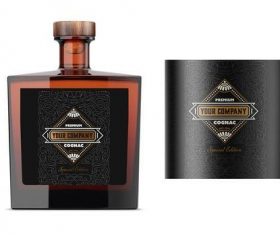 Liquor bottle packaging vector