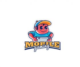 Logo mobile gaming vector