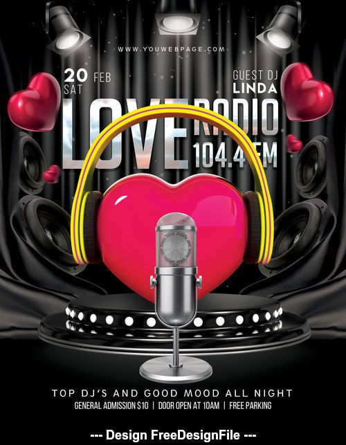 Love Radio FM Flyer Psd Template