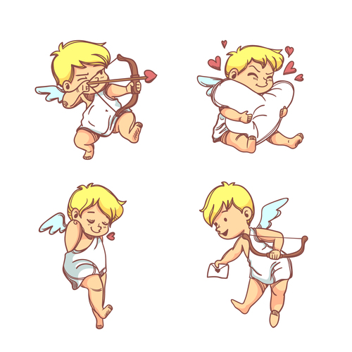 Love arrow cartoon illustration vector