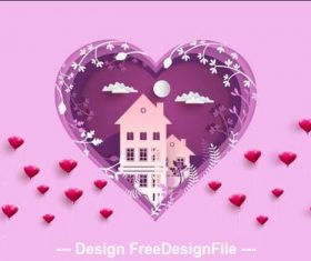Love our home card vector