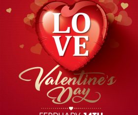 Love valentines day greeting card vector