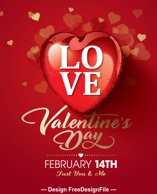 Love valentines day greeting card vector