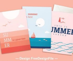 Maritime theme summer poster vector