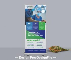 Medical roll up banner blue vector