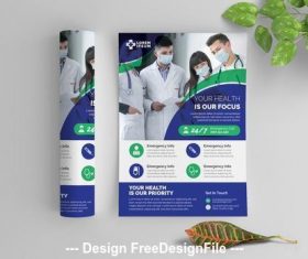Medical service flyer with graphic elements vector