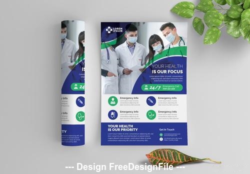 Medical service flyer with graphic elements vector