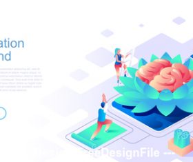 Meditation for mind flat concept vector