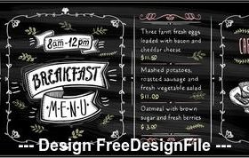 Menu list design template vector