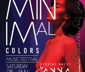 Minimal Music Festival Flyer PSD Template