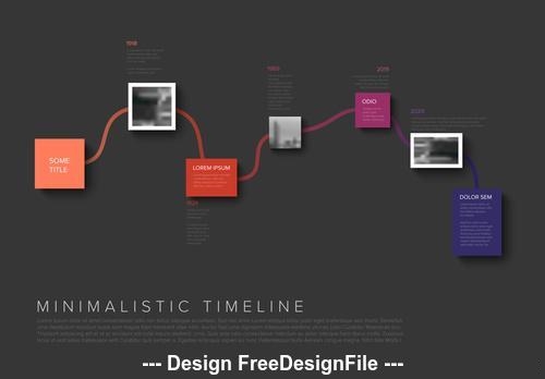 Minimalist timeline infographic vector