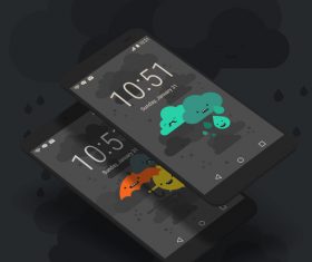 Mobile weather App vector